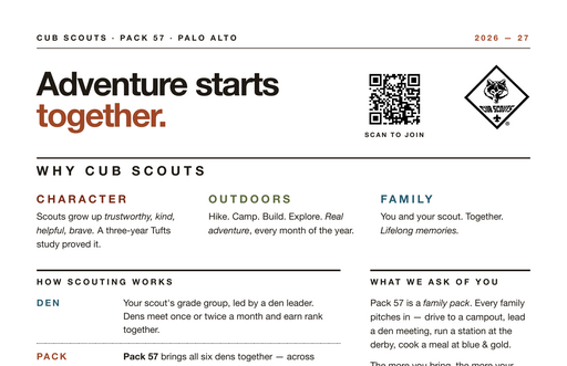 Top of page 2 of the program overview